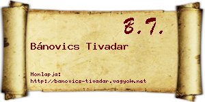 Bánovics Tivadar névjegykártya