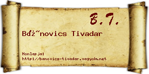 Bánovics Tivadar névjegykártya