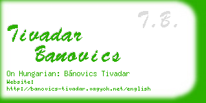 tivadar banovics business card
